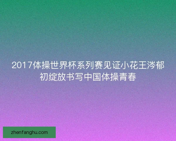 2017体操世界杯系列赛见证小花王涔郁初绽放书写中国体操青春