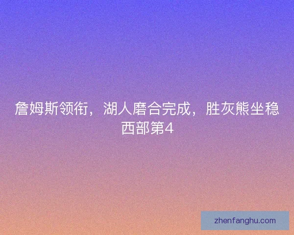 詹姆斯领衔，湖人磨合完成，胜灰熊坐稳西部第4