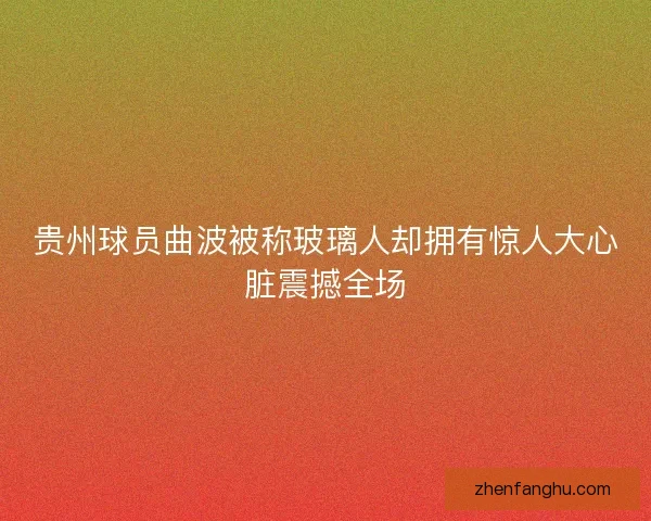 贵州球员曲波被称玻璃人却拥有惊人大心脏震撼全场 贵州球员曲波被称玻璃人却拥有惊人大心脏震撼全场