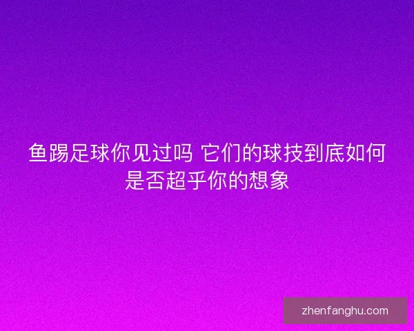 鱼踢足球你见过吗 它们的球技到底如何是否超乎你的想象 鱼踢足球你见过吗 它们的球技到底如何是否超乎你的想象
